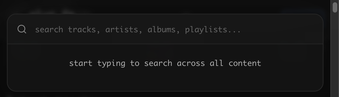 Cmd+K search overlay